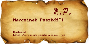Marcsinek Paszkál névjegykártya